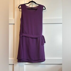 Two Pce LOALDE Dress + I JOAH Boho Kimono Purple Black Blush Feather Print 8 M